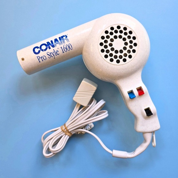 Conair Other - Vintage Conair Pro Style 1600 Hair Blow Dryer White Tested Video! 90s 80s 087D